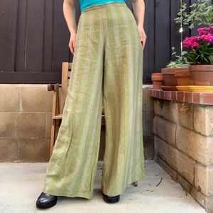 Designer Bryn Walker Striped Linen Wide Legs